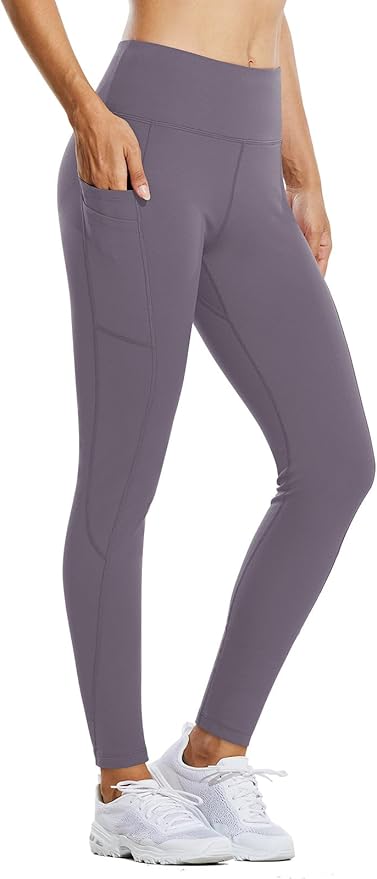 baleaf Women's Fleece Lined Leggings Water Resistant Thermal Winter Warm Tights High Waisted with Pockets Running Gear