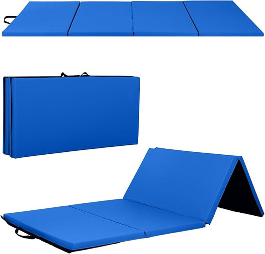 Gymnastics Mats Foldable Tumbling Mats Portable Gymnastics Exercise Mat 2'x6'/2.5'x6.4'/4'x6'/4'x8'/4'x10'/ Gymnastics Tumbling Mats Pad Home Exercise Panel Mat With Carrying Handles