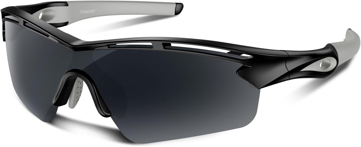 Rosemal Sports Sunglasses Polarized Cycling Sunglasses Running Driving Fishing Hiking for Men Women UV400 TAC TR90