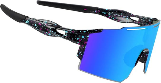 OULAIQI Cycling Sunglasses Polarized Sunglasses for Cycling Men Women with 1 Lens or 3 Interchangeable Lens Baseball Glasses