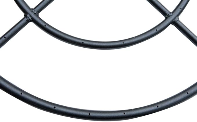 Stanbroil 30in Round Fire Ring for Natural Gas & Propane - Black Steel Fireplace Burner - Indoor & Outdoor, 435,000 BTU Max