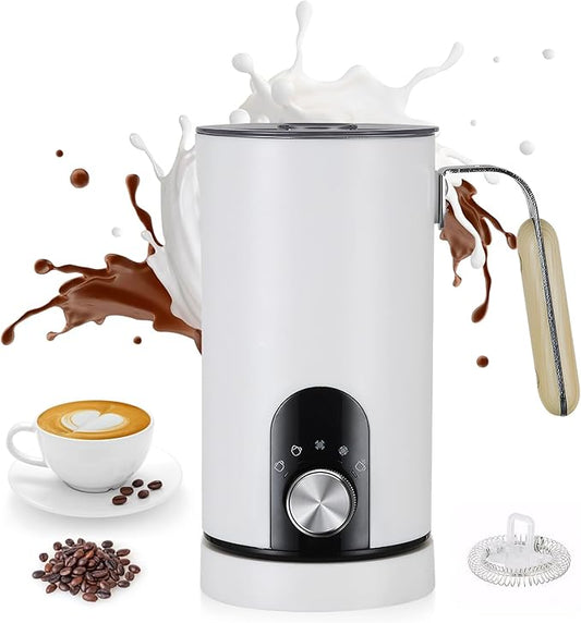 Electric Milk Frother,5-in-1 Milk Steamer with Touch Control,350ml Automatic Warm and Cold Foam Maker,Milk Warmer for Coffee,Latte,Cappuccinos Macchiato,Hot Chocolate,Anti-burn Propeller