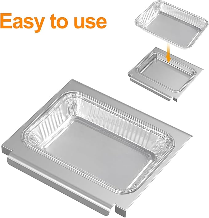 SafBbcue 67047 Grease Catch Pan Drip Pan for Spirit II E/S 210, E/S 220 Spirit II E/S 310, E/S 320, E/S 330 Genesis II 200 300 Grease Drip Tray with 12pcs Aluminum Foil Liner