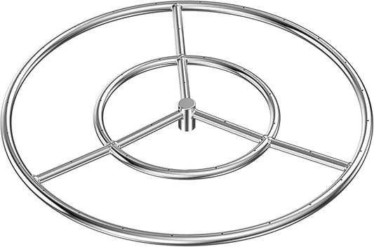 Skyflame 24-Inch Round Fire Pit Burner Ring, 304 Stainless Steel