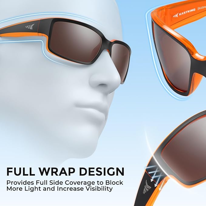 KastKing Skidaway Polarized Sport Sunglasses for Men and Women,Ideal for Driving Fishing Cycling and Running,UV Protection
