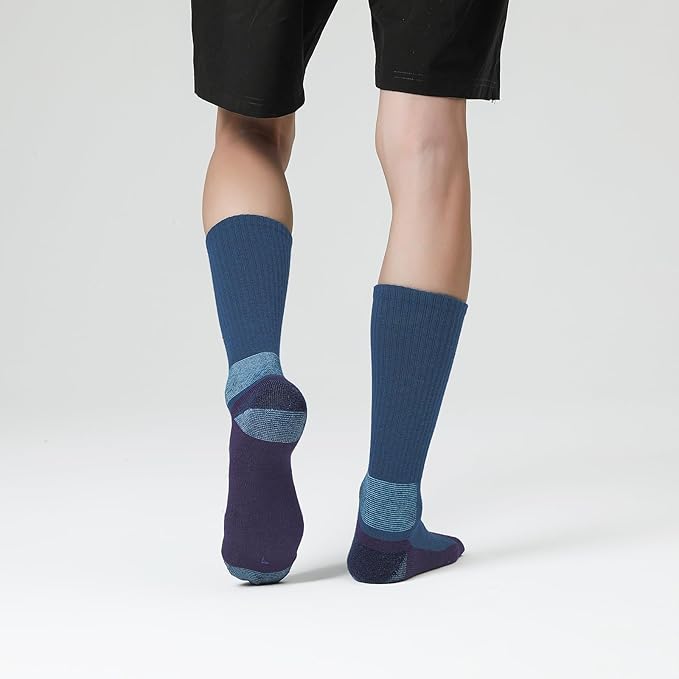 WANDER Merino Wool Socks Men 3 Pairs Cushioned Calf Boot Socks Moisturing Wicking Everyday Thermal Crew Socks