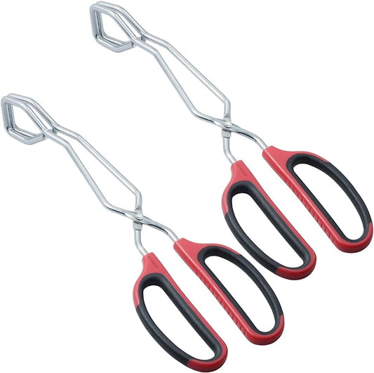 Stainless Steel Scissor Tongs 11-Inch Heavy Duty Grilling Tongs, Set of 2