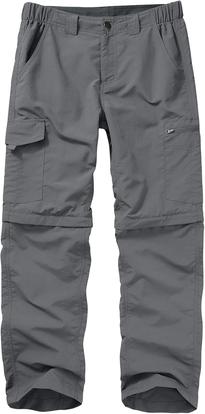 Mens Hiking Pants Convertible Lightweight Quick Dry Zip Off Fishing Safari Camping Travel boy Scout Pants