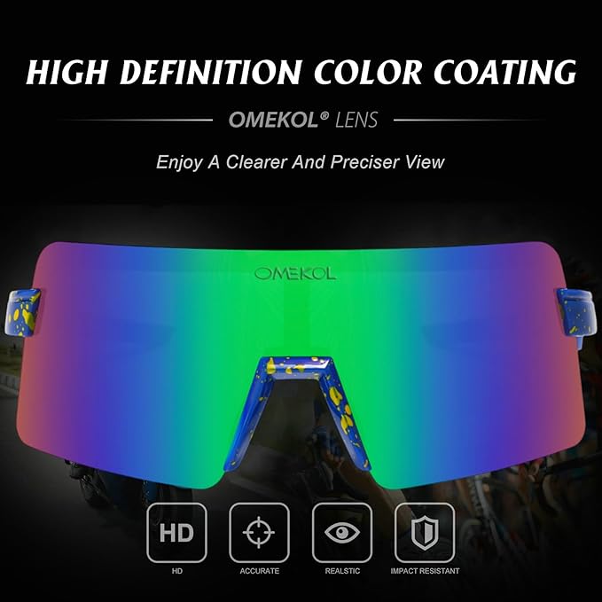 OMEKOL Two Sizes For Adults and Youth Polarized Sunglasses Men Women Outdoor Sport Baseball Glasses UV400 Cycling Eyewear