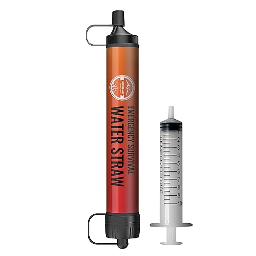 Water Filter Straw, Personal Water Filtration System, Water Purifier, Outdoor Emergency Survival Gear and Equipment for Hiking Camping Accessories Travel Fishing Emergency Preparedness