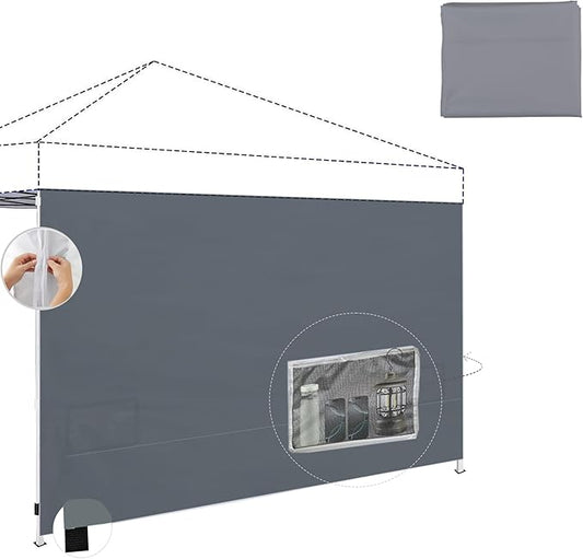 SANWAY Instant Canopy Tent Sunwall,10x10 Canopy Sidewalls with Silver Coating (Dark Gray, 10'x10')