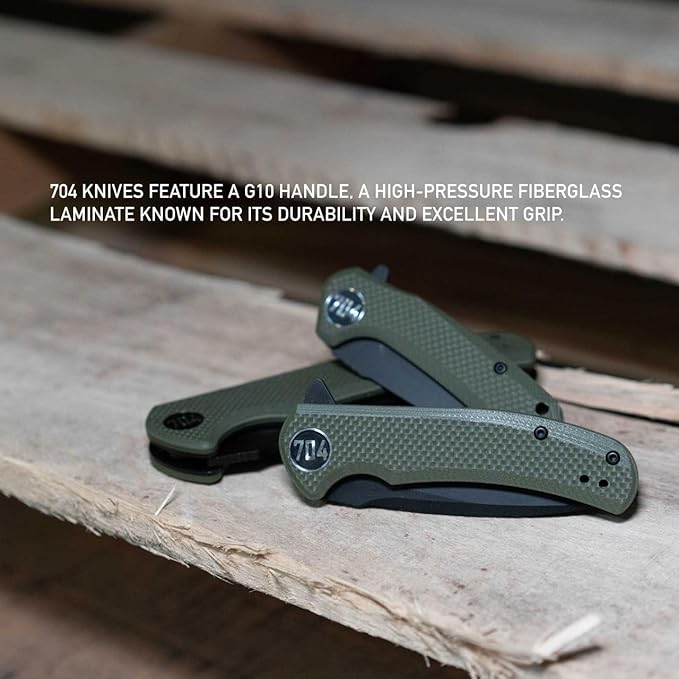 704 Gear Urban Ranger Lite V2 | EDC Folding Pocket Knife with Ambidextrous Thumbstud and Crossbar Lock | 2.91" Blade, 14C28N Steel, Reversible Pocket Clip | Black/Black