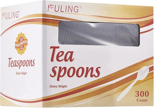 300 Crystal Clear Plastic Spoons Heavy Duty Silverware Set Disposable Serving Utensils Fancy Cutlery Elegant Flatware Heavyweight Plasticware Bulk Premium Sturdy Tableware Party Restaurant Supplies