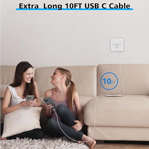 [Apple MFi Certified]Long 10Foot USBC to USBC Cable Fast Charging for iPhone 17/16e/15,3Pack 20W Fast Apple Phone Charger Block 10FT Type C Cord for iPhone 17 Air/17/16/15 Pro/Pro Max/iPad Pro/AirPods
