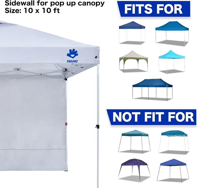 Instant Canopy Tent Sidewalls for 10x10 Pop Up Canopy Waterproof, 99% UV Protection, 3 Piece Sidewalls, Orange(3PCS Sidewall Only, Canopy Tent NOT Included)