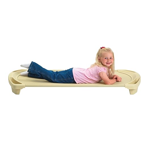 Children’s Factory SpaceLine Nap Cots, Kids Daycare and Preschool Sleeping Cot, Standard Size, Set of 4, Sand