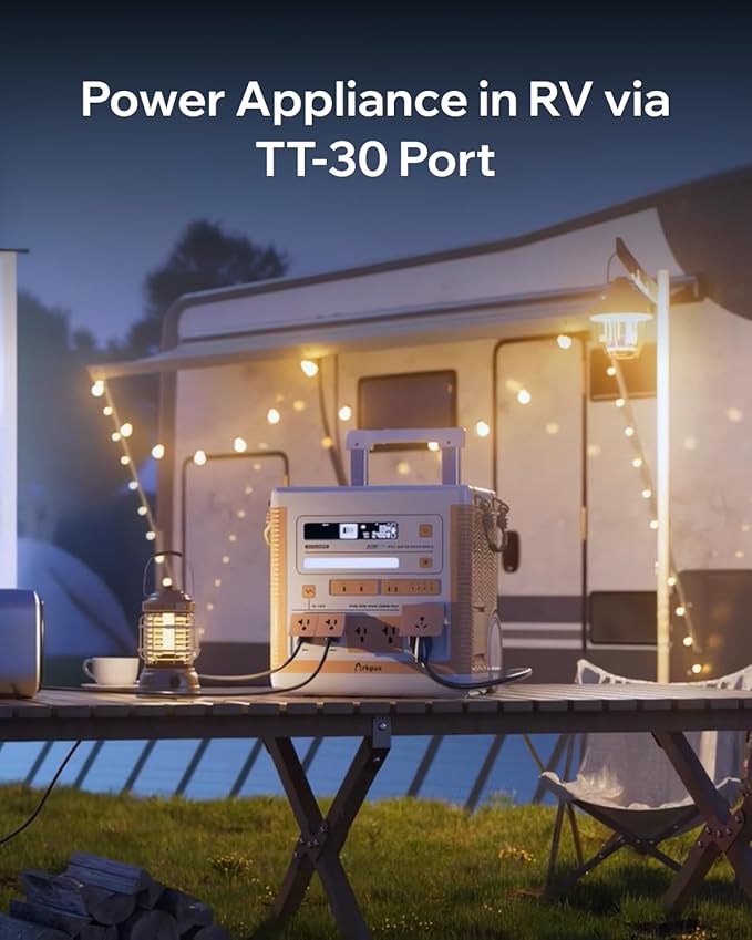 Ark PRO 2400W Portable Power Station, 2300Wh LFP Battery & 1200W Solar Input, Expandable to 25.3kWh, for Camping/RV/Home Backup, Pure Sine Wave AC Outlet,10ms UPS, Powers 13 Devices Simultaneously