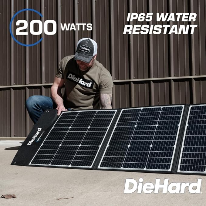 DieHard Portable Power Station 1000-Watt (2000-Watt Peak) - Quiet, Lightweight Solution for Home Backup, Weather Emergencies, Outdoor Recreation, Jobsite (200-Watt Solar Panel)