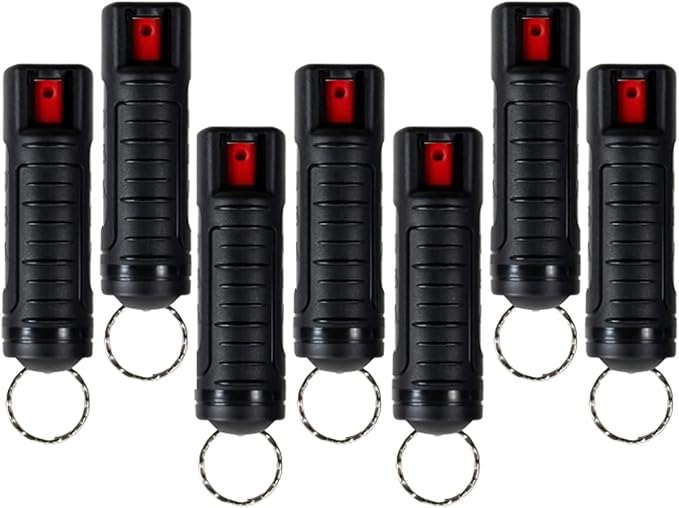 Police Magnum Bulk Pepper Spray Keychain Self Defense- Tactical Maximum Strength- Belt Clip Safety Key Chains for Women & Men- Made in The USA
