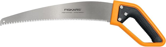 Fiskars 15” PowerTooth D-Handle Saw with Razor-Sharp Stainless Steel blade, Ergonomic SoftGrip Handle for Comfort and Control, Heavy-Duty Hand Saw