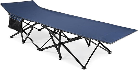 REDCAMP Oversized Heavy Duty Camping cots for Adults 500lbs, Extra Wide Tall Portable Sleeping Cots, XL Cots for Outdoor or Indoor Office, Blue