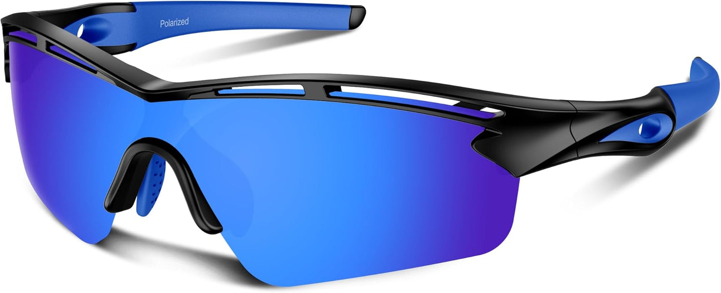 Rosemal Sports Sunglasses Polarized Cycling Sunglasses Running Driving Fishing Hiking for Men Women UV400 TAC TR90