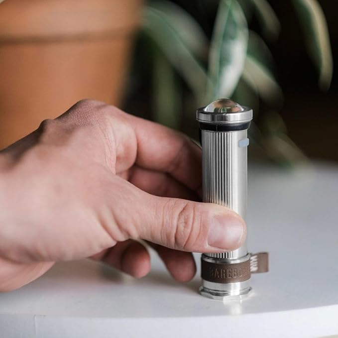 Barebones Mini Flashlight - Aluminum, Vintage-Style Rechargeable Flashlight with Adjustable Brightness, Magnetic Base, and Candle Flicker Mode – Compact Travel and Camping Light