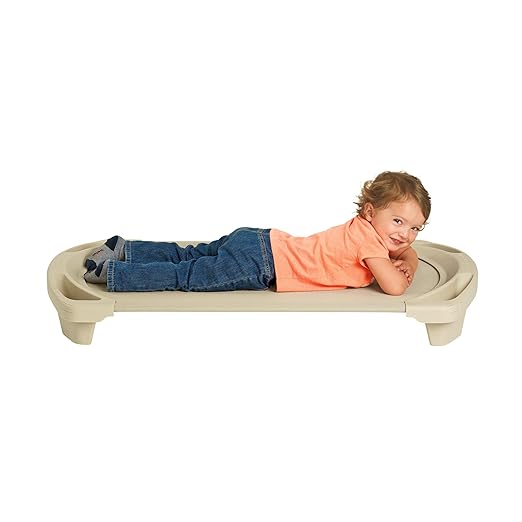 Children’s Factory SpaceLine Nap Cots, Kids Daycare and Preschool Sleeping Cot, Toddler Size, Set of 4, Sand
