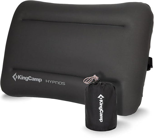 KingCamp Memory Foam Camping Pillow, Extra Large Inflatable Camp Pillow, Portable Ergonomic Air Pillow with Removable Washable Cover for Camping, Hiking, Car, Beach, Travel