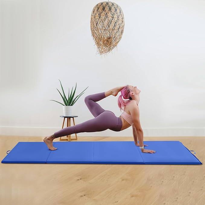 Gymnastics Mats Foldable Tumbling Mats Portable Gymnastics Exercise Mat 2'x6'/2.5'x6.4'/4'x6'/4'x8'/4'x10'/ Gymnastics Tumbling Mats Pad Home Exercise Panel Mat With Carrying Handles