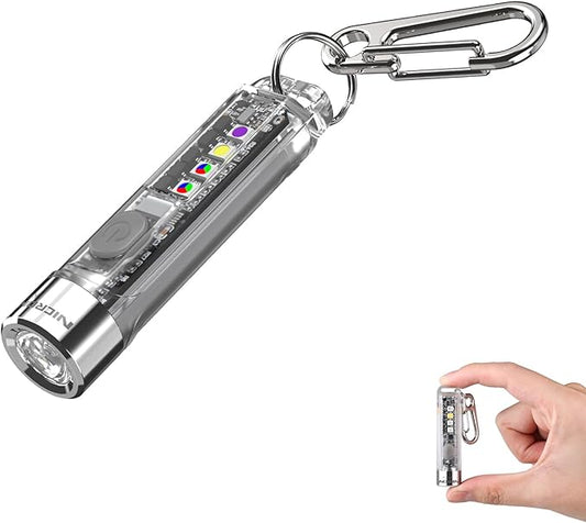 NICRON K11 Rechargeable Keychain Flashlight Lightweight,400 Hight Lumen with Extra 4 Sidelight, IPX4 EDC Mini Flashlight Be Used for Camping Outdoors Emergency Daiy Use