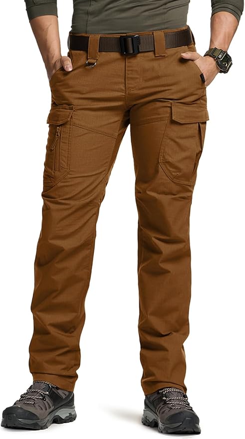 CQR Women's Flex Stretch Tactical Pants, Water Resistant Ripstop Cargo Work Pants with Pockets for Outdoor & Hiking