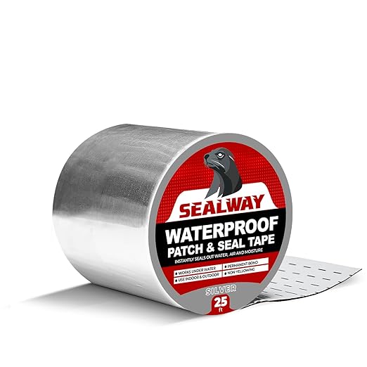 Silver RV Roof Sealant Tape, 4" x 25' Waterproof Repair Seal Tape – Extra Thick, UV-Resistant, Weatherproof Patch for Permanent Leak Sealing on RVs, Trailers, and Mobile Homes