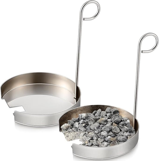 2 Pack Ash Remover Compatible with Pit Boss Camp Chef Pellet Grill Burn Pot Stainless Steel Pellet Grill Burn Pot Cleaning Accessories Ash Away Cleaning Ash Remover for Burner Gridiron