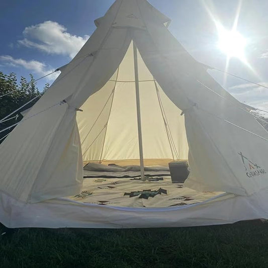 4 Season 9.85ft Tent,Ideal for Family Camping, Hiking,Canvas Tent with Aluminum Pole. Support Camouflage Fabric Customization