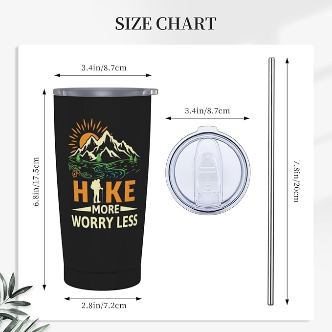 Hiking Gifts for Men, Hiking Tumbler 20oz Stainless Steel Insulated Coffee Travel Mug, Gift for Hiker Outdoor Coffee Cup, Hiker Mountain Tumbler, Hikers Lovers Gift for Birthday Christmas Father's Day
