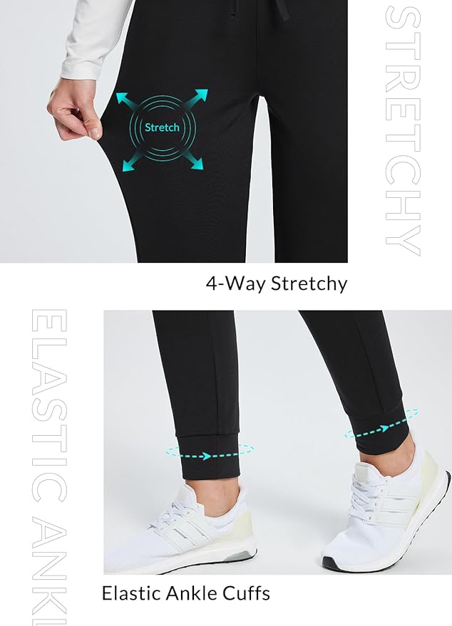 baleaf Women's Fleece Lined Pants Water-Resistant Sweatpants Winter Thermal Ski Hiking Running Joggers