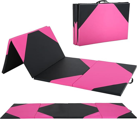 Gymnastics Mats Foldable Tumbling Mats Portable Gymnastics Exercise Mat 2'x6'/2.5'x6.4'/4'x6'/4'x8'/4'x10'/ Gymnastics Tumbling Mats Pad Home Exercise Panel Mat With Carrying Handles