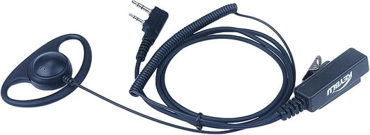 D Shape Earpiece Headset with Big PTT for 2 Pin Walkie Talkie Radio Compatible with Baofeng Kenwood Arcshell V-5R BF-F8HP BF-888S AR-5
