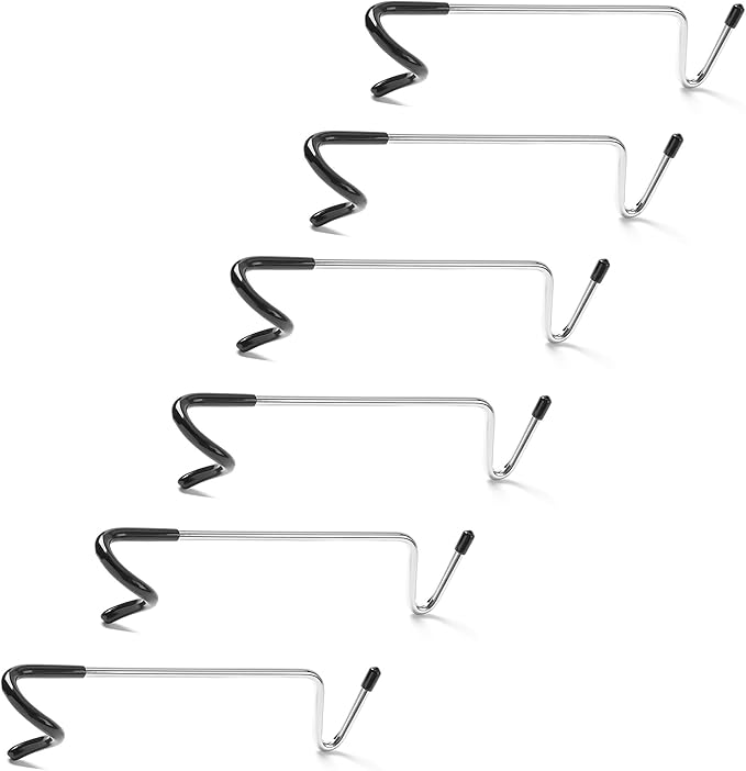 6PCs Garage Shelving Storage Outdoor Camping Lantern Non-Slip Bird Feeder Kitchen Shelving Pole Hooks