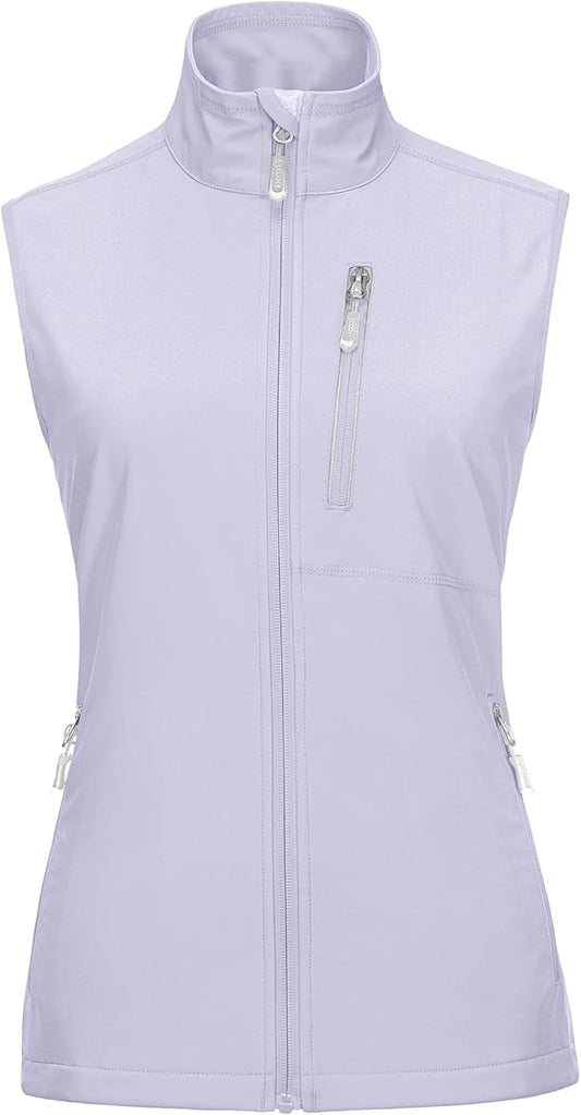 33,000ft Women's Lightweight Running Vest Outerwear with Pockets, Windproof Sleeveless Jacket for Golf Hiking Travel