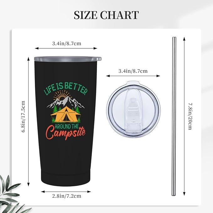 Camping Gifts for Men, Campings Tumbler 20oz, Men camper Gift, Camping Lovers Gifts Stainless Steel Insulated Travel Coffee Cup Mugs Gift for Boys/Husband/Dad Birthday Christmas Father's Day