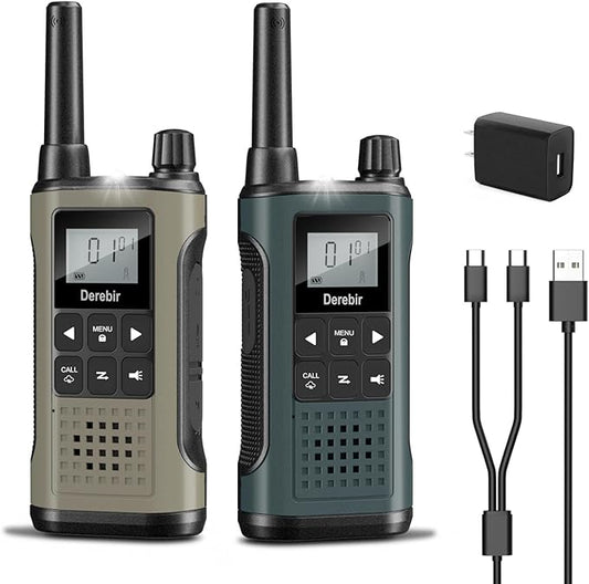 Walkie Talkies Long Range for Adults-2 Pack Rechargeable Walkie Talkies 22 FRS Channels 2-Way Radios with NOAA Weather Alert,VOX,Flashlight and 1500mAh Li-ion Battery for Family Camping Hiking