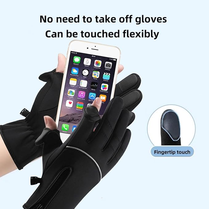 Touch Screen Winter Gloves Waterproof Windproof Thermal for Running Cycling Driving Hiking for Men Women
