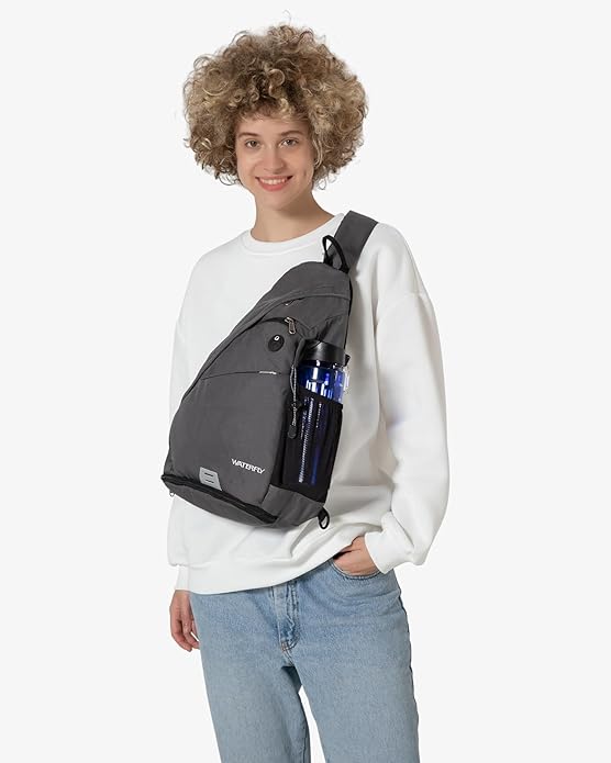 WATERFLY Large Crossbody Sling Bag: Over Shoulder Backpack Daypack Casual Cross Chest Side Pack