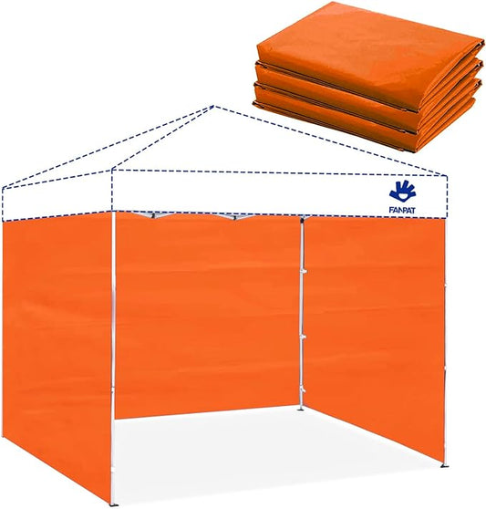 Instant Canopy Tent Sidewalls for 10x10 Pop Up Canopy Waterproof, 99% UV Protection, 3 Piece Sidewalls, Orange(3PCS Sidewall Only, Canopy Tent NOT Included)
