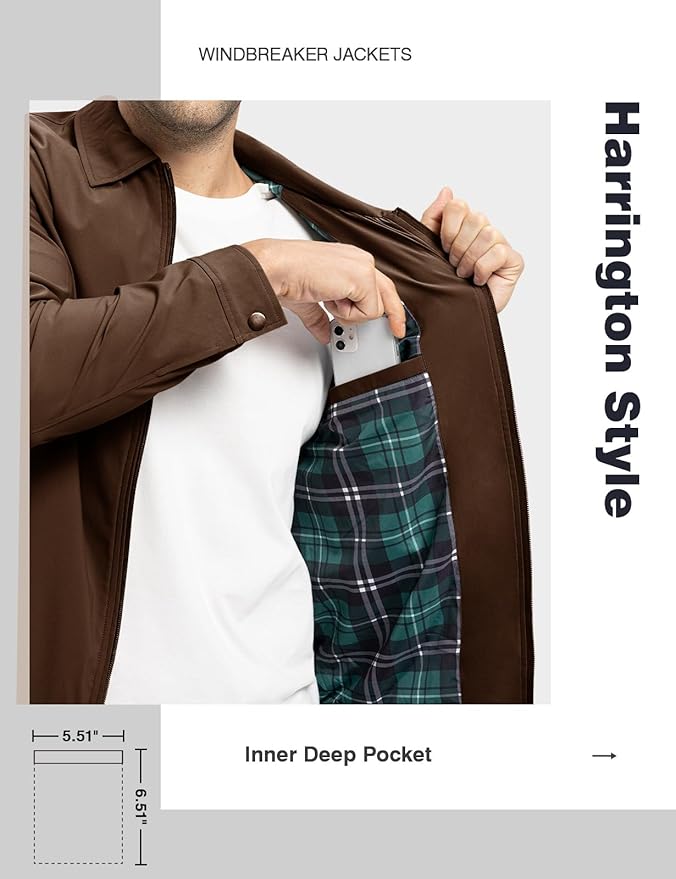TBMPOY Men's Lightweight Jackets Casual Windbreaker Stylish Light Fall Spring Golf Work Dress Business