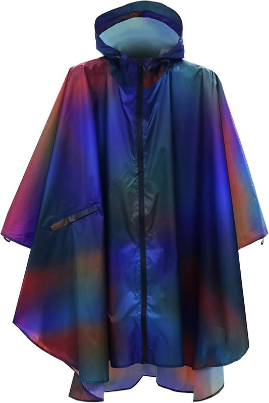 ANYOO Waterproof Rain Poncho Lightweight Reusable Hiking Hooded Coat Jacket for Outdoor Activities