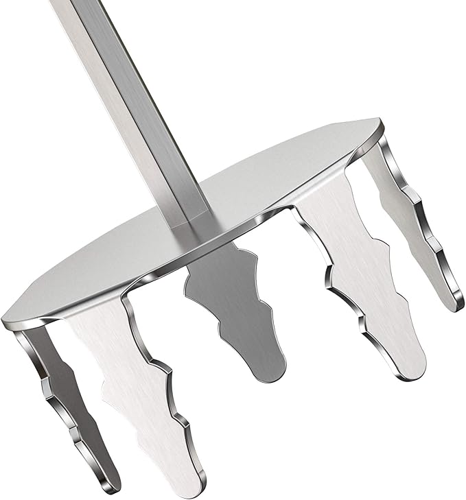 Onlyfire 3 Inch Pork Puller, Upgraded Ultra-Sharp Stainless Steel Meat Fork Meat Shredder Used with Standard Hand Drill for Beef, Chicken, Potato Masher and Tamale Meat