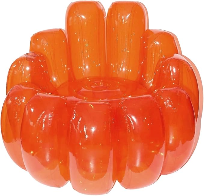 Jelly Inflatable Chair, The Jelly Collection, Portable Blow Up Couch, Inflatable Sofa Seat Furniture for Home Yard Patio Camping (Orange)